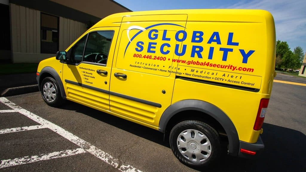 Fleet Graphics for Global Security on a Ford Transit Connect