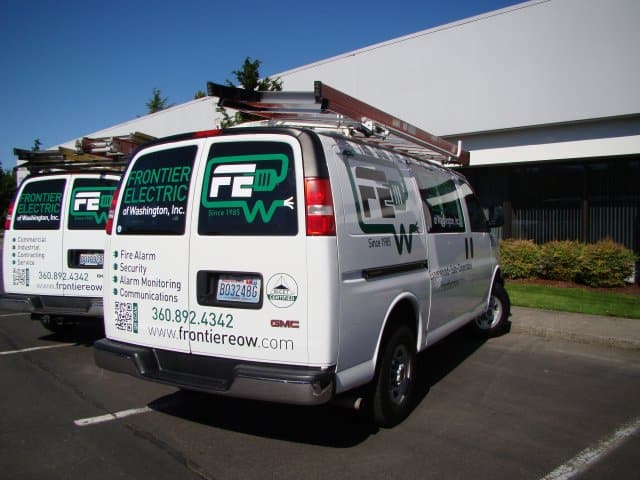 Frontier Electric Van Wrap Advertise